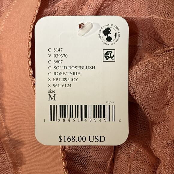 Free People Intimately Return Of The Ruffle Maxi Sheer Skirt Size M Rose Tiered - Picture 13 of 14